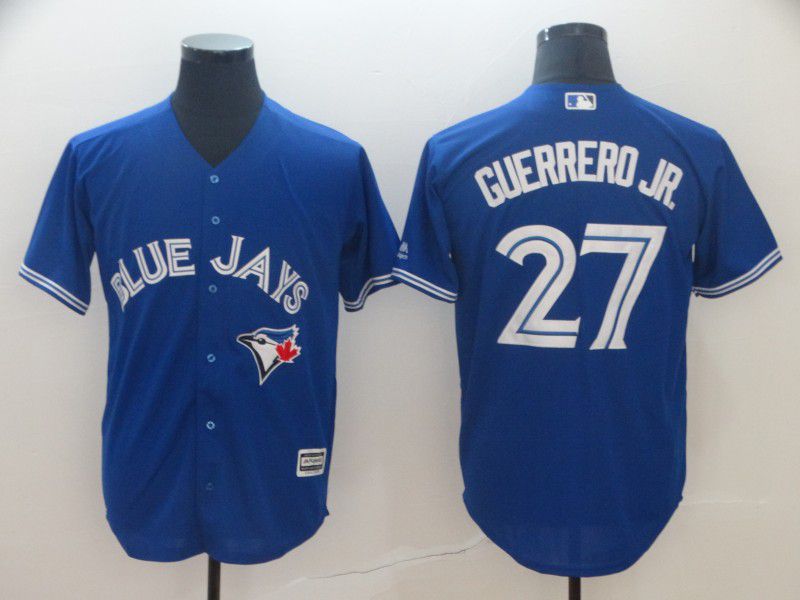 Men Toronto Blue Jays #27 Guerrero jr Blue Game MLB Jersey->toronto blue jays->MLB Jersey